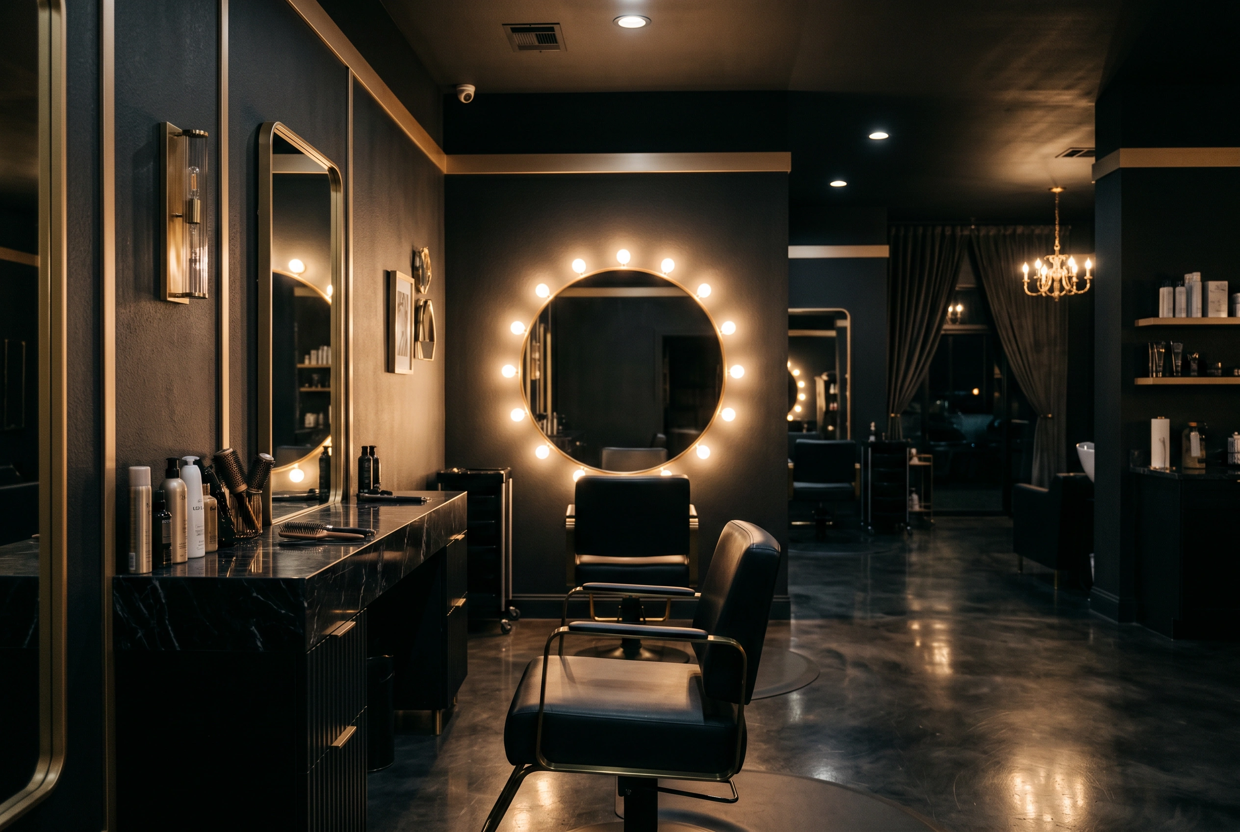 Sfeervolle, donkere styling bij De Kapsalon in Udenhout
